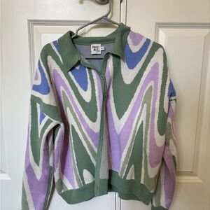 Princess Polly Green and Purple Knit Cardigan